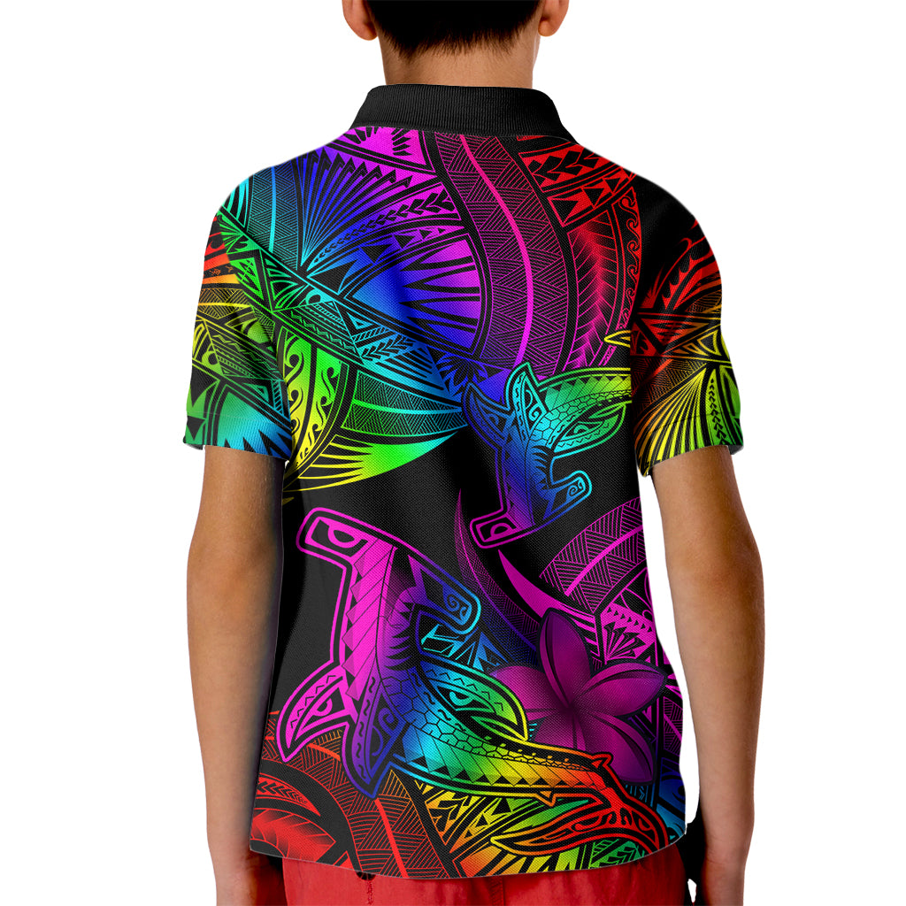 LGBT History Month Kid Polo Shirt Polynesian Hammerhead Shark LT01 - Polynesian Pride