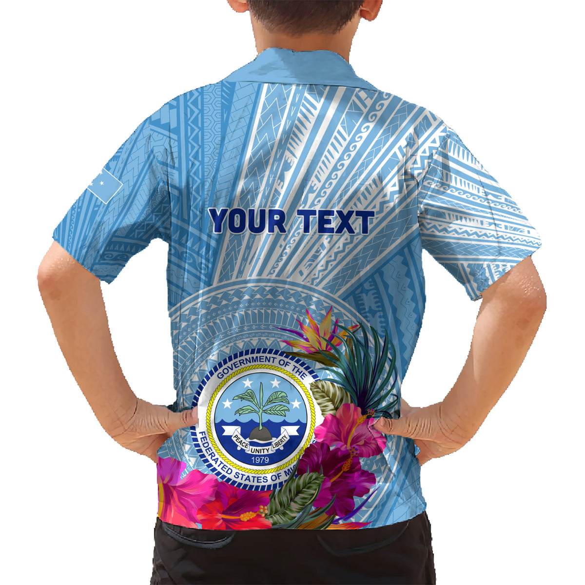 Micronesia Culture Day Kid Hawaiian Shirt Tribal Pattern Tropical Style LT01 - Polynesian Pride