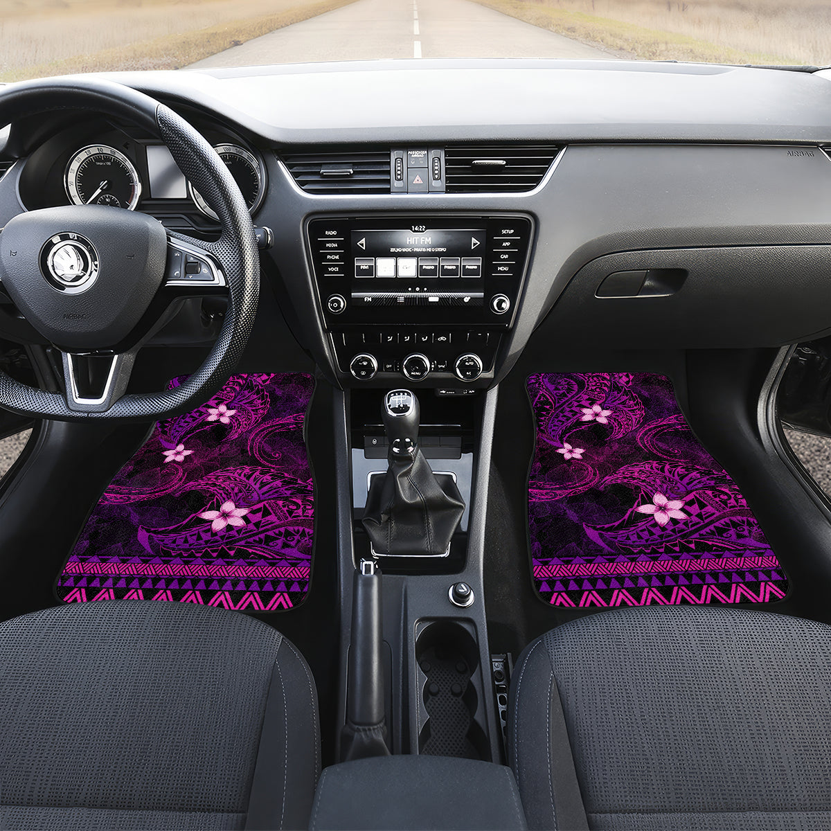 FSM Chuuk State Car Mats Tribal Pattern Pink Version LT01 - Polynesian Pride