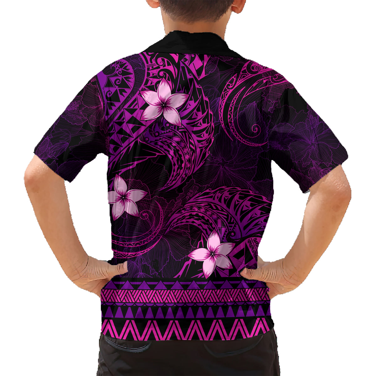 FSM Pohnpei State Kid Hawaiian Shirt Tribal Pattern Pink Version LT01 - Polynesian Pride