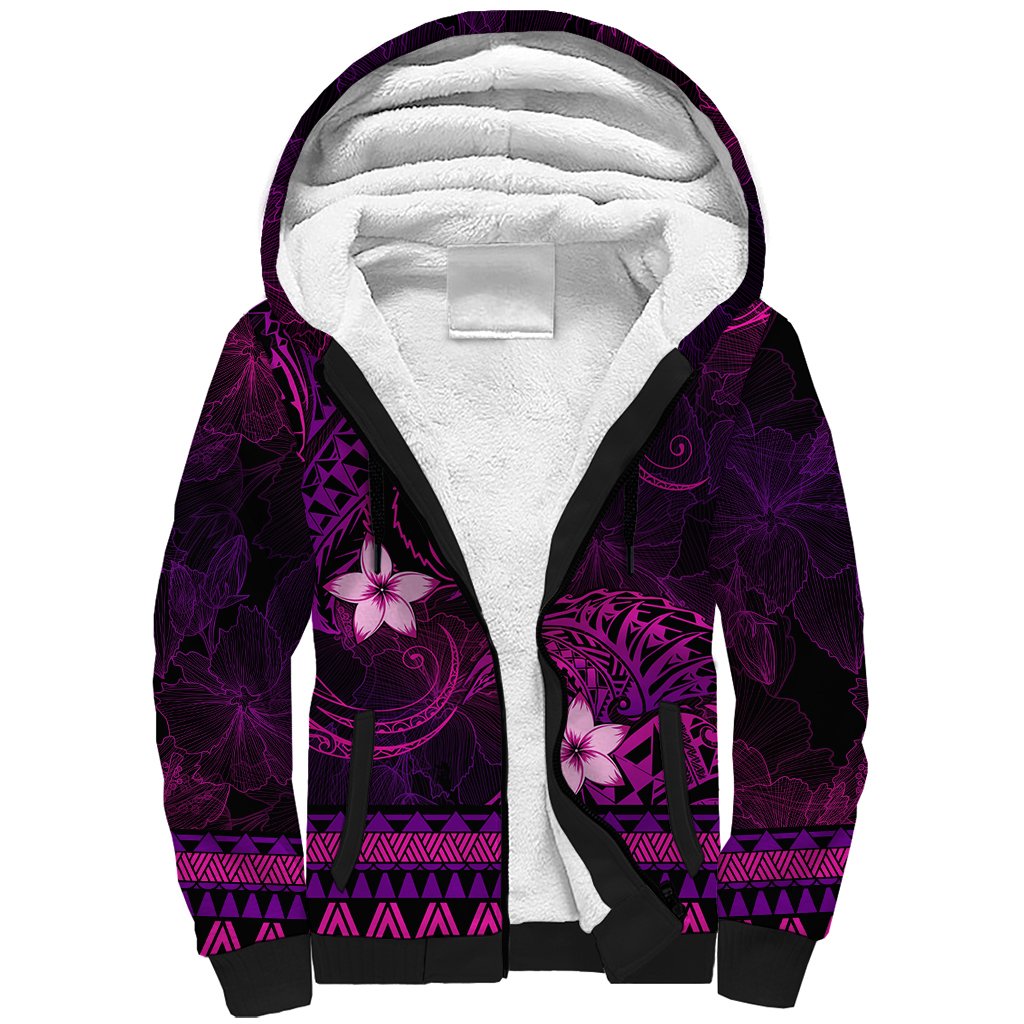FSM Pohnpei State Sherpa Hoodie Tribal Pattern Pink Version LT01 Unisex Pink - Polynesian Pride
