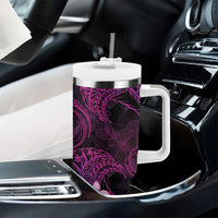 FSM Pohnpei State Tumbler With Handle Tribal Pattern Pink Version