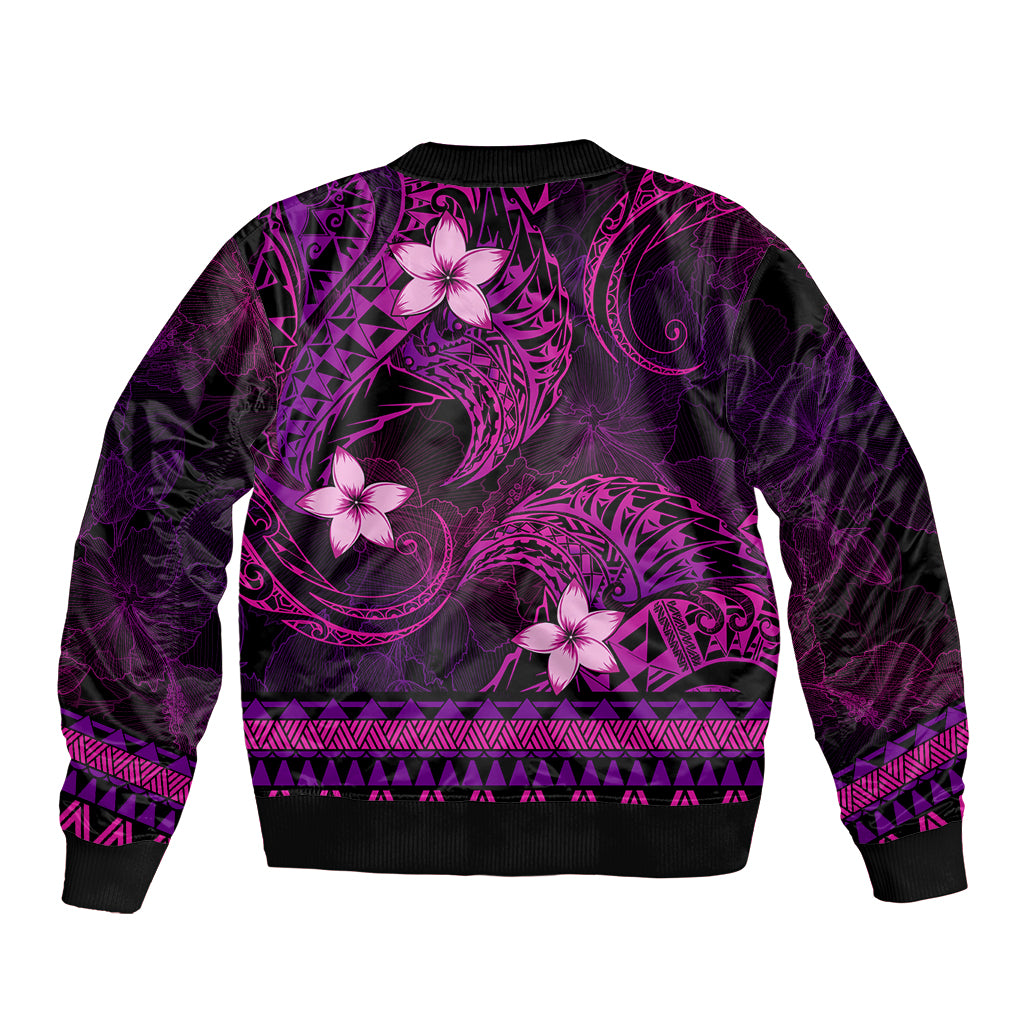 FSM Yap State Bomber Jacket Tribal Pattern Pink Version LT01 - Polynesian Pride