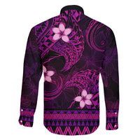 FSM Yap State Family Matching Off Shoulder Maxi Dress and Hawaiian Shirt Tribal Pattern Pink Version LT01 - Polynesian Pride