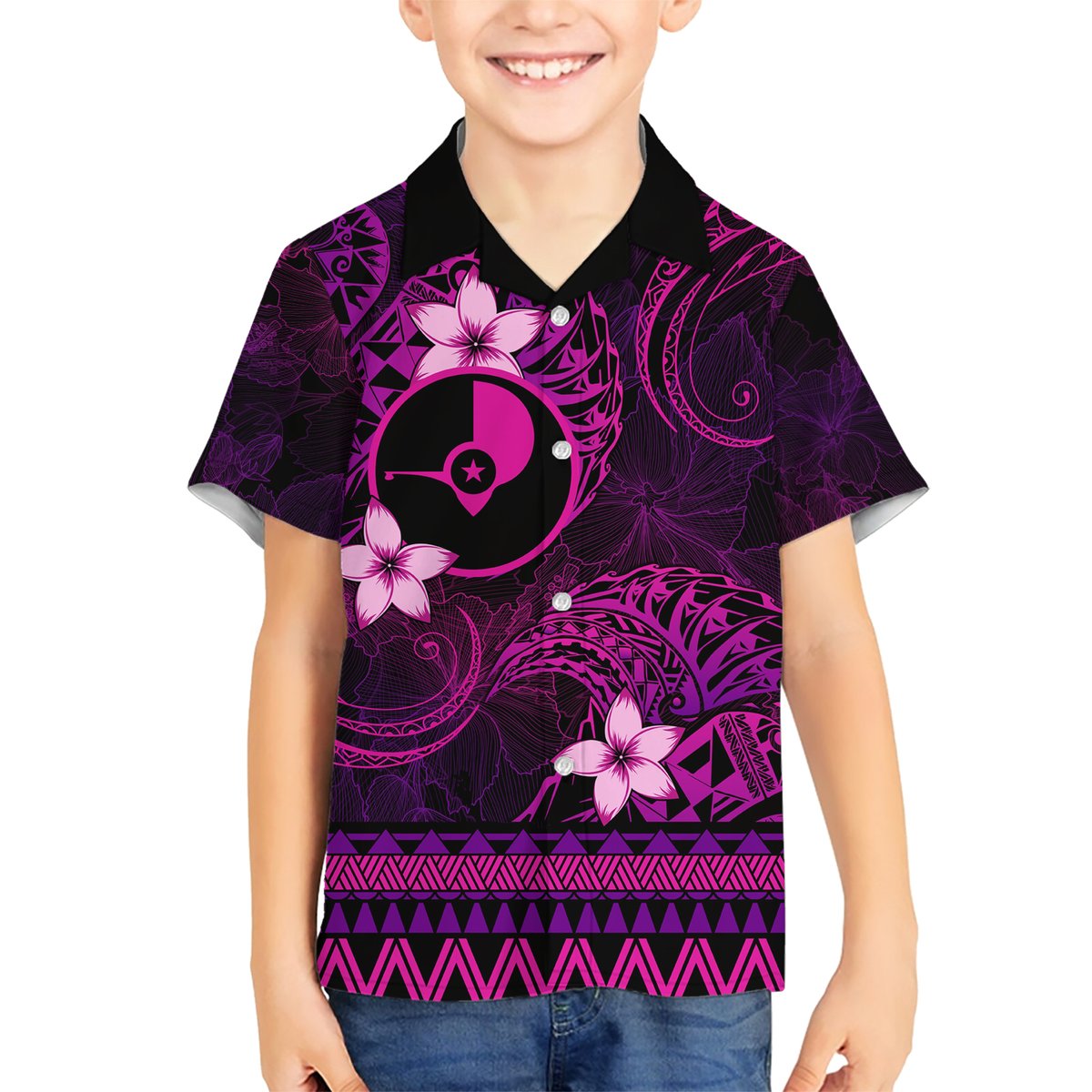 FSM Yap State Hawaiian Shirt Tribal Pattern Pink Version LT01 - Polynesian Pride