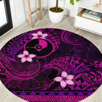 FSM Yap State Round Carpet Tribal Pattern Pink Version LT01 Pink - Polynesian Pride
