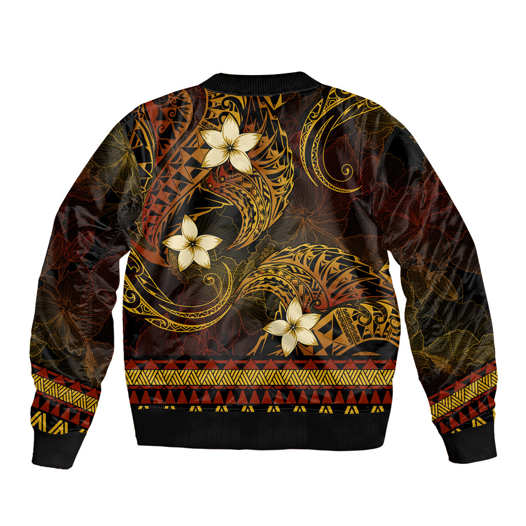 FSM Culture Day Bomber Jacket Tribal Pattern Gold Version LT01 - Polynesian Pride