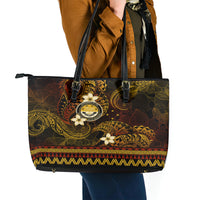 FSM Culture Day Leather Tote Bag Tribal Pattern Gold Version LT01 - Polynesian Pride