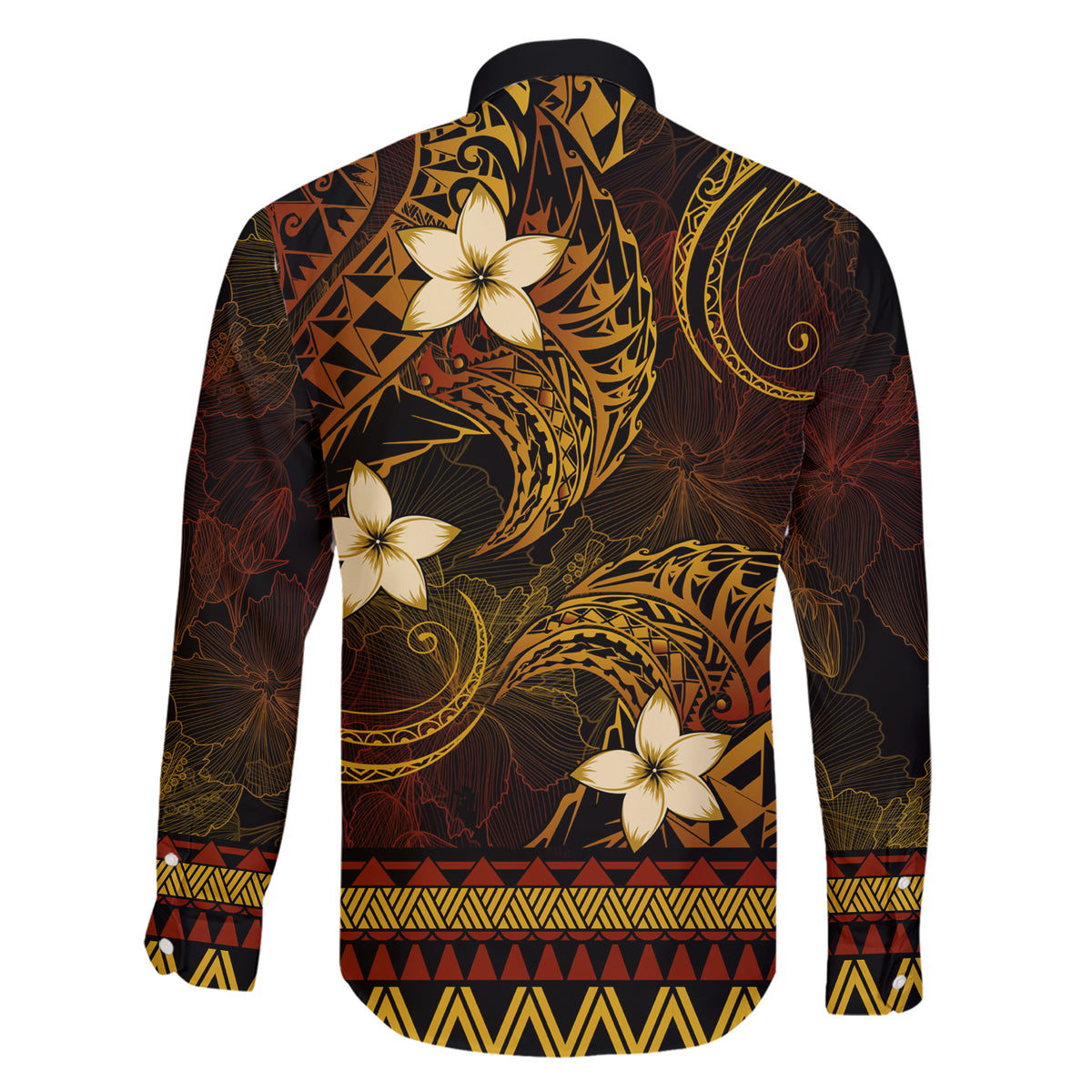 FSM Kosrae State Family Matching Short Sleeve Bodycon Dress and Hawaiian Shirt Tribal Pattern Gold Version LT01 - Polynesian Pride