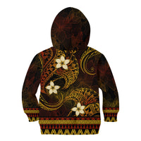 FSM Pohnpei State Kid Hoodie Tribal Pattern Gold Version LT01 - Polynesian Pride