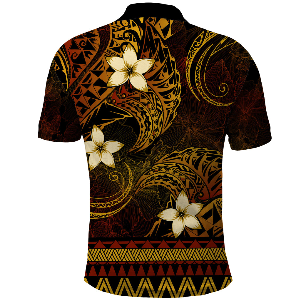 FSM Yap State Polo Shirt Tribal Pattern Gold Version LT01 - Polynesian Pride