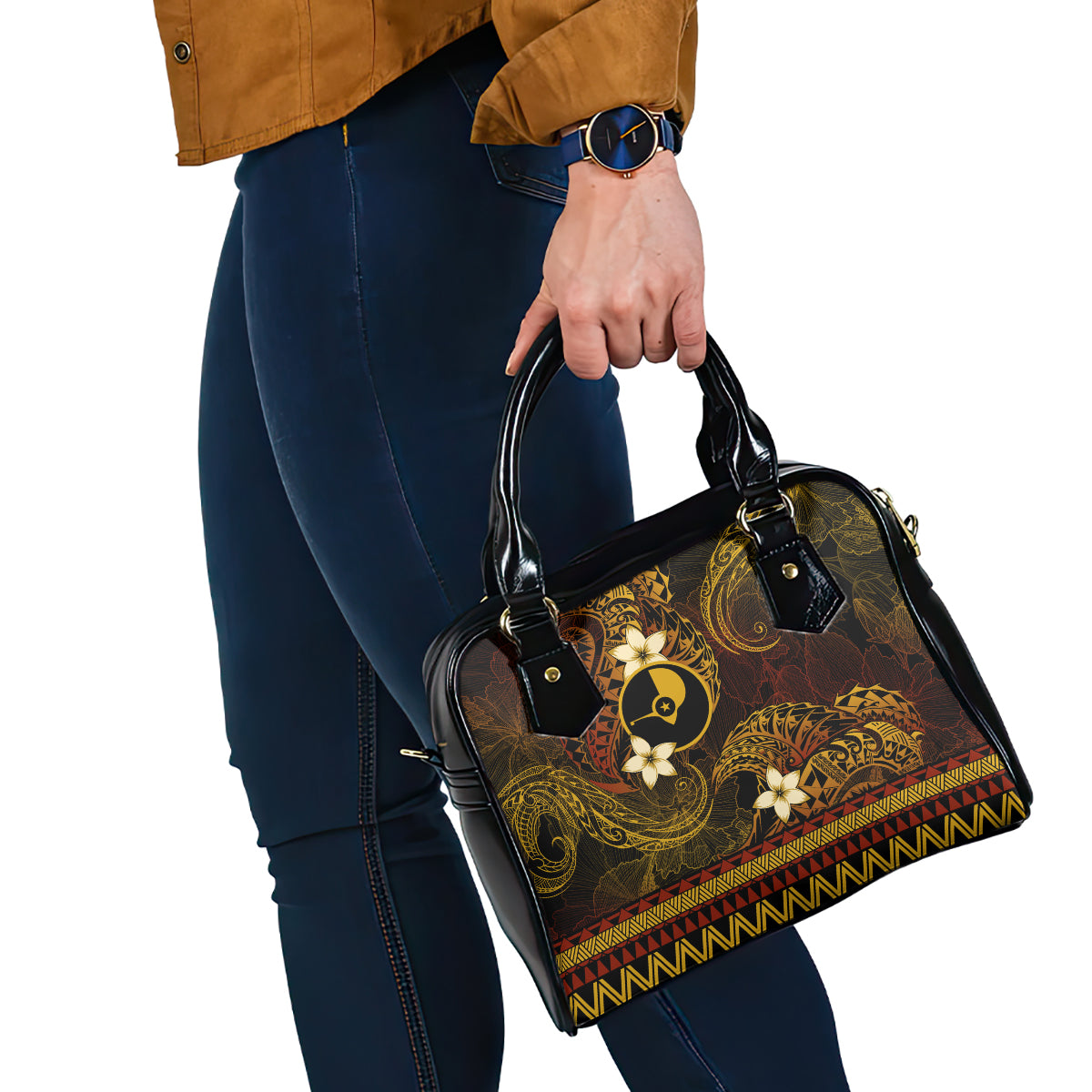 FSM Yap State Shoulder Handbag Tribal Pattern Gold Version