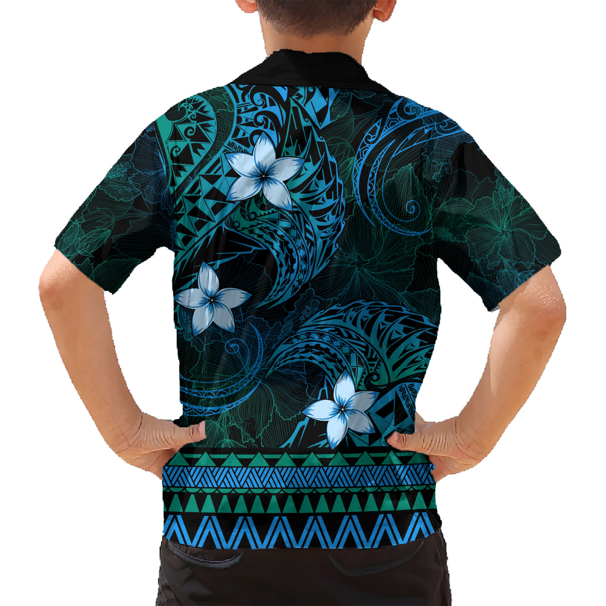 FSM Culture Day Kid Hawaiian Shirt Tribal Pattern Ocean Version LT01 - Polynesian Pride