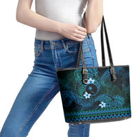 FSM Chuuk State Leather Tote Bag Tribal Pattern Ocean Version LT01 - Polynesian Pride