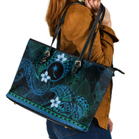 FSM Chuuk State Leather Tote Bag Tribal Pattern Ocean Version LT01 - Polynesian Pride