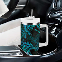 FSM Chuuk State Tumbler With Handle Tribal Pattern Ocean Version