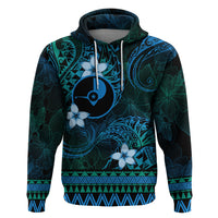 FSM Yap State Zip Hoodie Tribal Pattern Ocean Version LT01 Pullover Hoodie Blue - Polynesian Pride