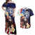 Personalized Northern Mariana Islands 4th of July Couples Matching Off Shoulder Maxi Dress and Hawaiian Shirt Plumeria USA Eagle