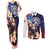 Personalized Northern Mariana Islands 4th of July Couples Matching Tank Maxi Dress and Long Sleeve Button Shirt Plumeria USA Eagle