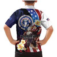 Personalized Northern Mariana Islands 4th of July Family Matching Mermaid Dress and Hawaiian Shirt Plumeria USA Eagle LT01 - Polynesian Pride