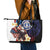 Northern Mariana Islands 4th of July Leather Tote Bag Plumeria USA Eagle