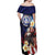 Personalized Northern Mariana Islands 4th of July Off Shoulder Maxi Dress Plumeria USA Eagle