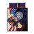 Northern Mariana Islands 4th of July Quilt Bed Set Plumeria USA Eagle