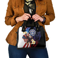Northern Mariana Islands 4th of July Shoulder Handbag Plumeria USA Eagle LT01 - Polynesian Pride