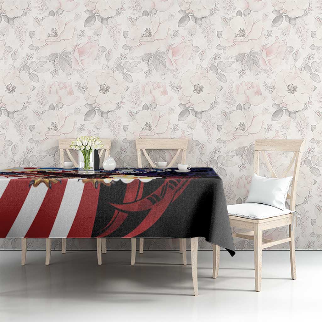 Northern Mariana Islands 4th of July Tablecloth Plumeria USA Eagle