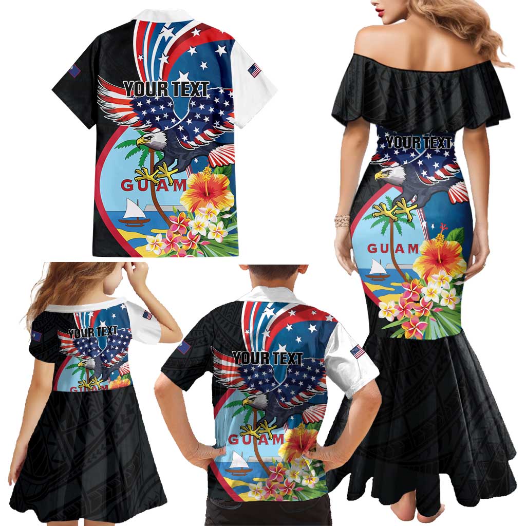 Personalized Guam Fourth of July Family Matching Mermaid Dress and Hawaiian Shirt Tropical Flowers LT01 - Polynesian Pride