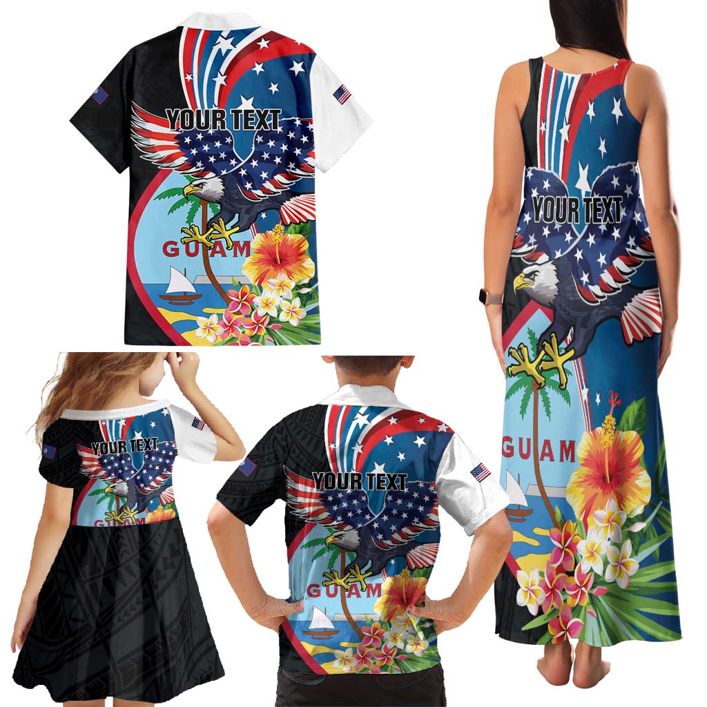 Personalized Guam Fourth of July Family Matching Tank Maxi Dress and Hawaiian Shirt Tropical Flowers LT01 - Polynesian Pride