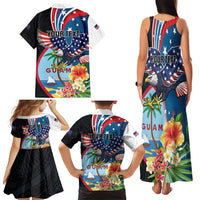 Personalized Guam Fourth of July Family Matching Tank Maxi Dress and Hawaiian Shirt Tropical Flowers LT01 - Polynesian Pride