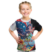 Personalized Guam Fourth of July Kid T Shirt Tropical Flowers