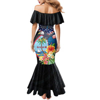 Personalized Guam Fourth of July Mermaid Dress Tropical Flowers LT01 - Polynesian Pride