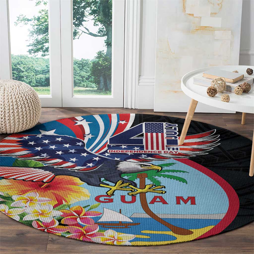 Guam Fourth of July Round Carpet Tropical Flowers