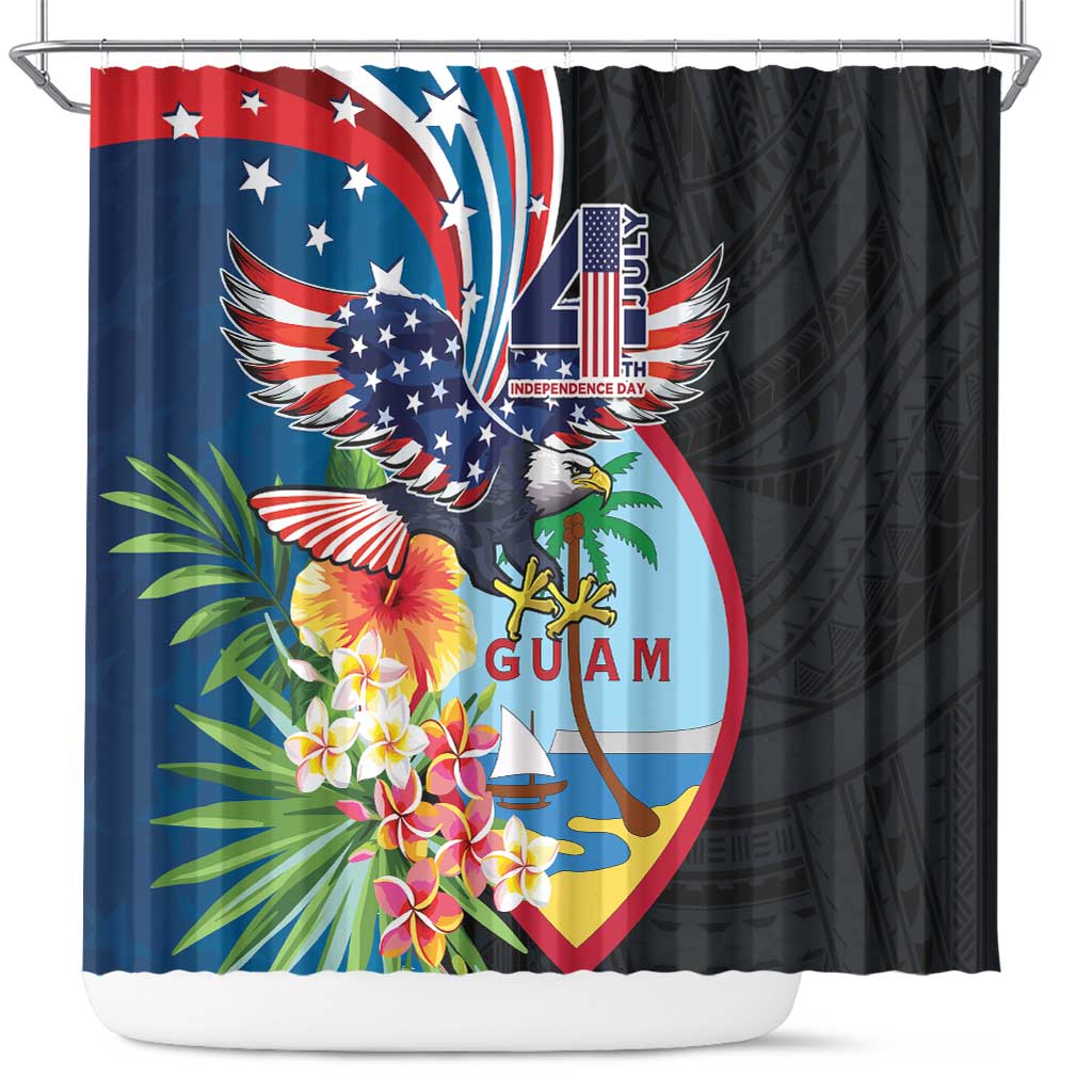 Guam Fourth of July Shower Curtain Tropical Flowers