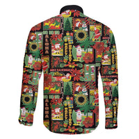 Hawaiian Santa Christmas Pattern Family Matching Summer Maxi Dress and Hawaiian Shirt Black Version - Polynesian Pride