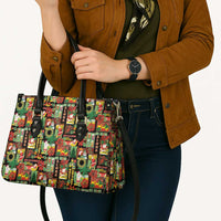 Hawaiian Santa Christmas Pattern Leather Bag Black Version - Polynesian Pride