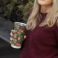 Hawaiian Santa Christmas Pattern Tumbler Cup Black Version - Polynesian Pride