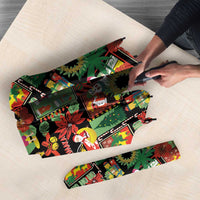 Hawaiian Santa Christmas Pattern Umbrella Black Version - Polynesian Pride
