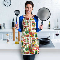 Hawaiian Santa Christmas Pattern Apron White Version - Polynesian Pride