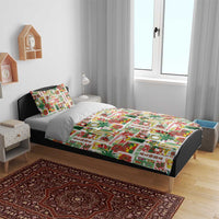 Hawaiian Santa Christmas Pattern Bedding Set White Version - Polynesian Pride