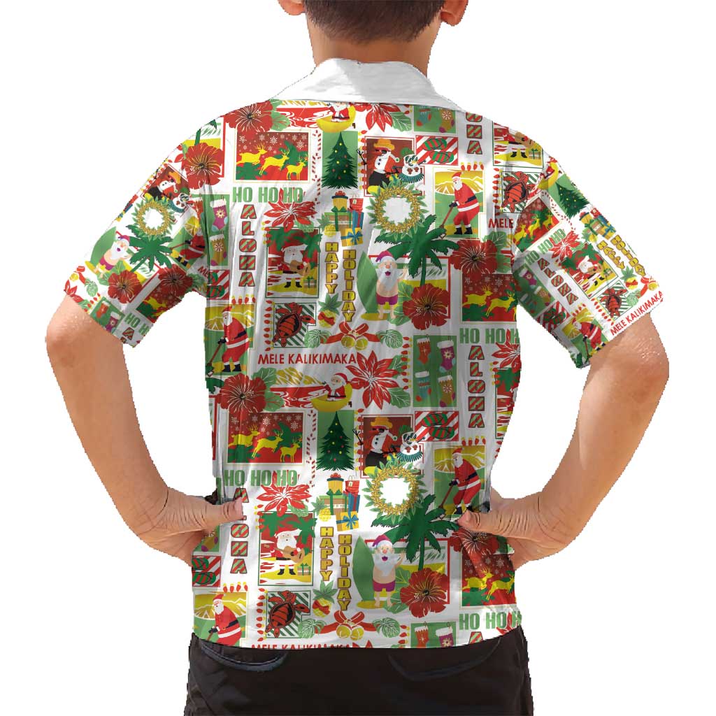 Hawaiian Santa Christmas Pattern Family Matching Summer Maxi Dress and Hawaiian Shirt White Version - Polynesian Pride