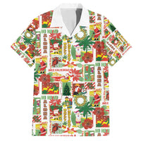 Hawaiian Santa Christmas Pattern Family Matching Summer Maxi Dress and Hawaiian Shirt White Version - Polynesian Pride