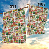 Hawaiian Santa Christmas Pattern Garden Flag White Version - Polynesian Pride
