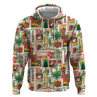 Hawaiian Santa Christmas Pattern Hoodie White Version - Polynesian Pride