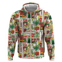 Hawaiian Santa Christmas Pattern Hoodie White Version - Polynesian Pride