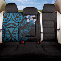 New Zealand Tuatara Plumeria Back Car Seat Cover Maori Blue Koru Tribal Tattoo LT01 One Size Blue - Polynesian Pride