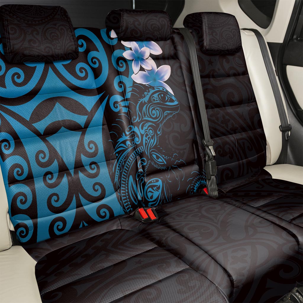 New Zealand Tuatara Plumeria Back Car Seat Cover Maori Blue Koru Tribal Tattoo LT01 - Polynesian Pride
