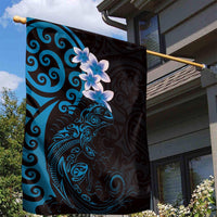 New Zealand Tuatara Plumeria Garden Flag Maori Blue Koru Tribal Tattoo LT01 - Polynesian Pride
